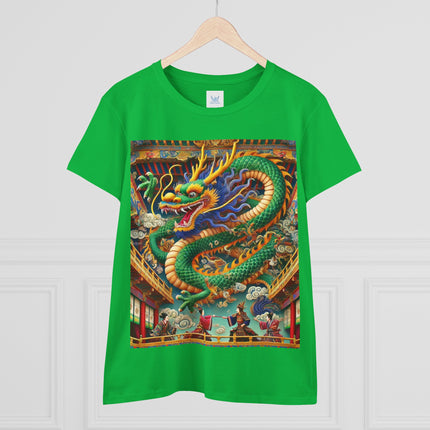 Tibetan Dragon Over Kabuki Duel Cotton Tee