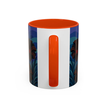 🖤🌺 The Midnight Floral Acrobat Colorful Mug – Art Deco Fashion Whimsy