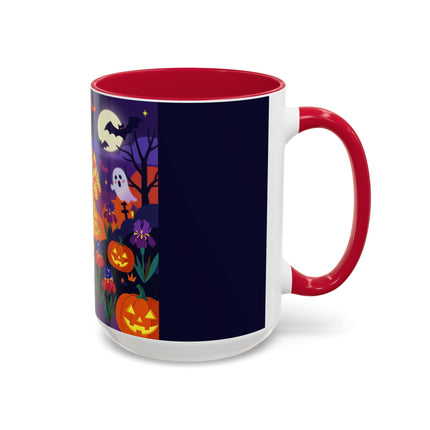 🌙🎃 The Moonlit Garden Masquerade Colorful Mug – Floral Halloween Charm