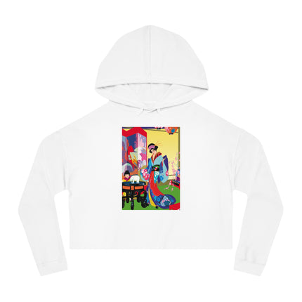 A Timeless Journey by Umberto Brunelleschi Women’s Cropped Hooded Sweatshirt