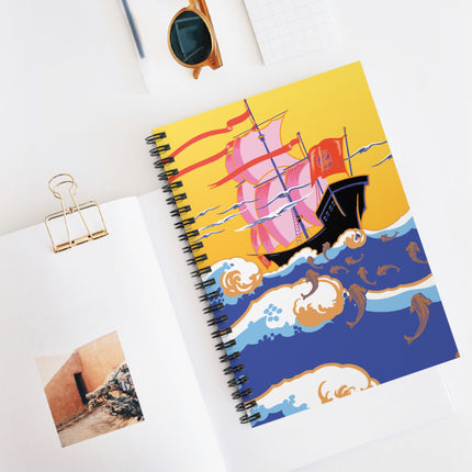 Golden Seas and Whimsical Dreams Spiral Notebook - Ruled Line
