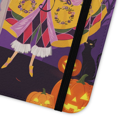 🎭🌹 The Harlequin Rose Masquerade Flip Case – Theatrical Halloween Romance