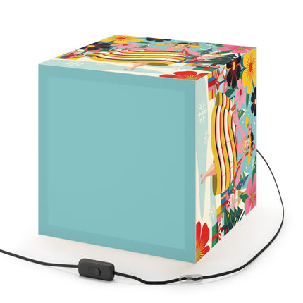 🌼🎄 The Christmas Blossom Belle Light Cube Lamp – Colorful Art Deco Holiday Fantasy
