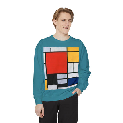 Composition with Red, Yellow, Blue, and Black by Piet Mondrian Garment-Dyed Sweatshirt