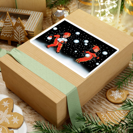 Festive Snowball Kiss-Cut Stickers (4 Sizes)