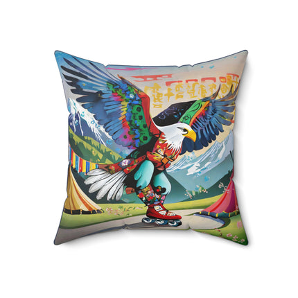 Eagle Skater Spun Polyester Square Pillow
