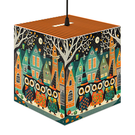 Night of the Trick-or-Treating Owlets Light Cube Lamp