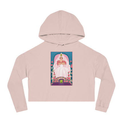 August & Peridot (from the Gem Series) by Sofia Chiostri Women’s Cropped Hooded Sweatshirt