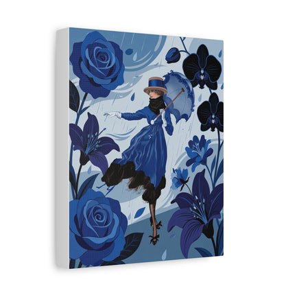 ☔💙 The Blue Rain Promenade Placemat – Art Deco Floral Fashion