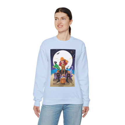 Moonlit Pirate Halloween Unisex Heavy Blend™ Crewneck Sweatshirt