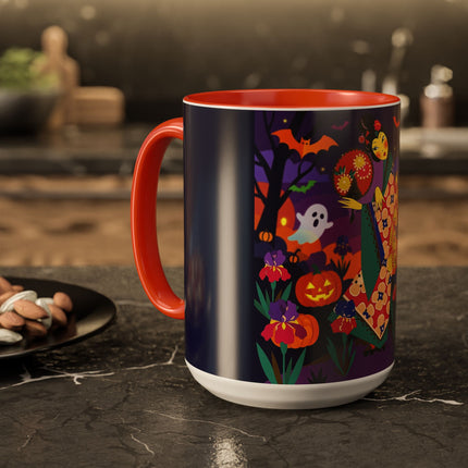 🌙🎃 The Moonlit Garden Masquerade Colorful Mug – Floral Halloween Charm