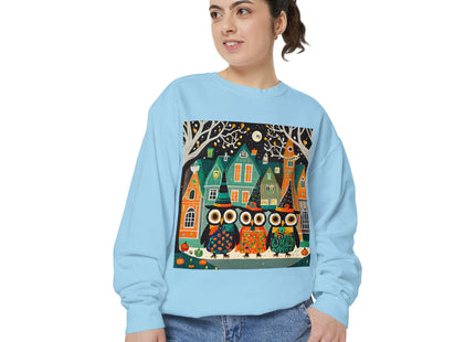 Night of the Trick-or-Treating Owlets Unisex Garment-Dyed Sweatshirt