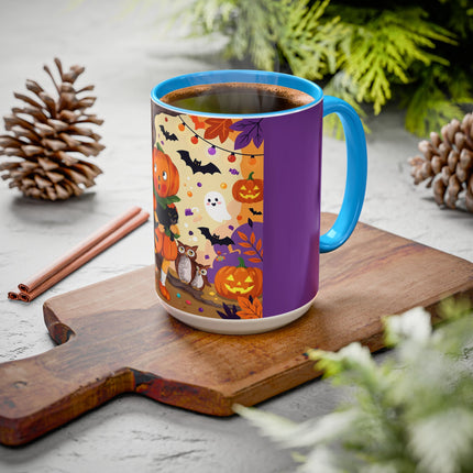 🎃🐈‍⬛ The Pumpkin Child’s Halloween Parade Colorful Mug – Whimsical Storybook Charm