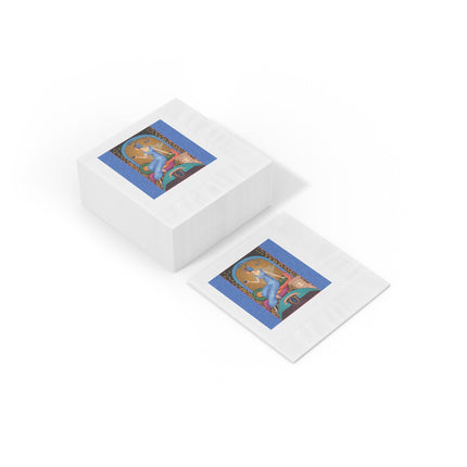 September & Sapphire Zodiac White Coined Napkins
