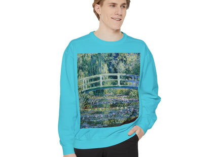 Water Lilies and Japanese Bridge by Claude Monet Unisex Garment-Dyed Sweatshirt