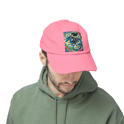 Mystic Guardian of the Sky Unisex Distressed Cap