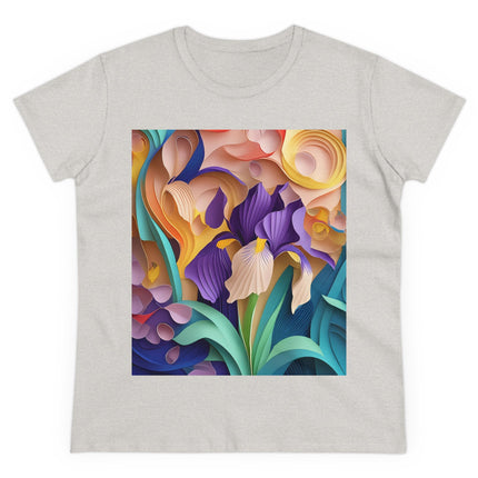 The Elegant Iris Flower Women's Midweight Cotton Tee