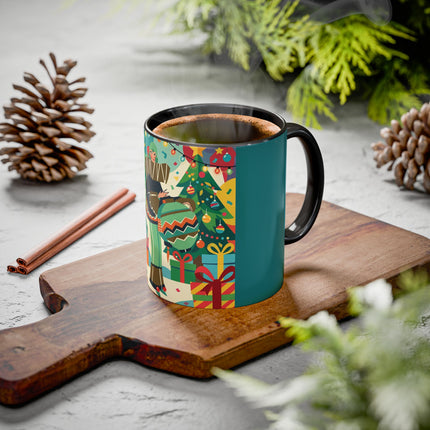 🎄✨ The Lady Of The Christmas Ornament Colorful Mug – Art Deco Holiday Fantasy