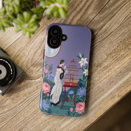 🌸🐦 The Lady Of The Garden Birdcage Phone Case – Art Deco Floral Elegance