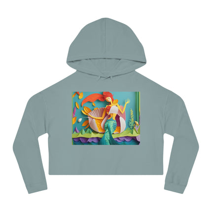 Charming Mermaid Women’s Cropped Hooded Sweatshirt
