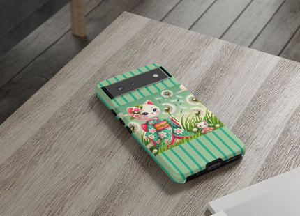 Geisha Kitten and the Dandelion Phone Cases
