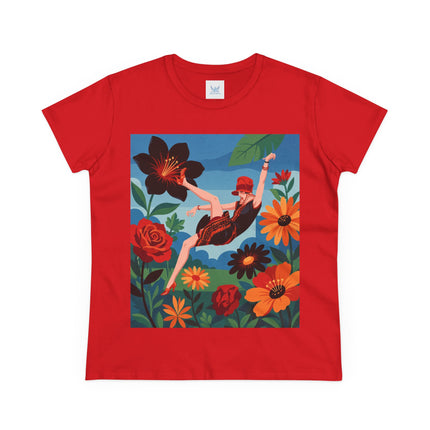🌺✨ The Lady In The Fabulous Flowers Cotton Tee – Art Deco Floral Fantasy