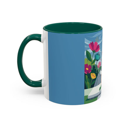 The Lady Of The Secret Garden Colorful Mugs – Art Deco Botanical Elegance