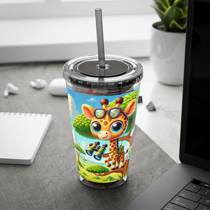 Giraffe Lookout Sunsplash Tumbler with Straw, 16oz