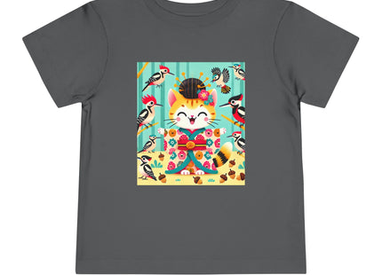 Geisha Kitten in the Woodpecker Grove Toddler Short Sleeve Tee