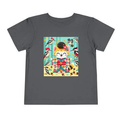 Geisha Kitten in the Woodpecker Grove Toddler Short Sleeve Tee