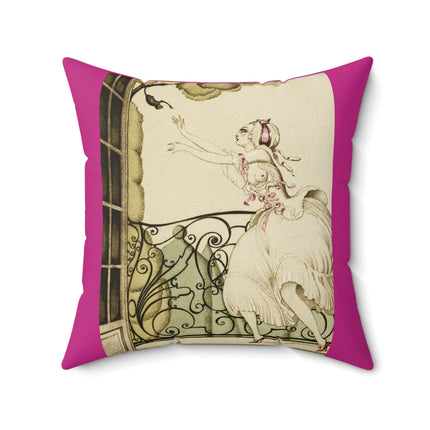 Sur talons rouges (On Red Heels) pl 02 by Gerda Wegener Spun Polyester Square Pillow