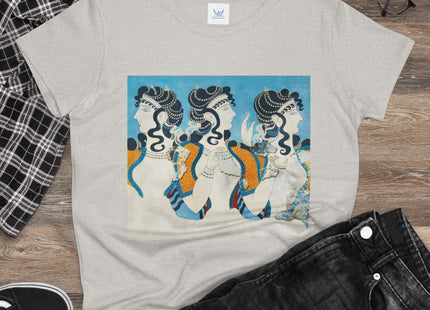 Reproduction of Ladies in Blue by Emile Gilliéron Women's Midweight Cotton Tee