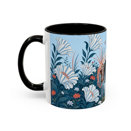 🎨💙 The Enchanted Garden Artist Colorful Mug – Art Deco Floral Whimsy