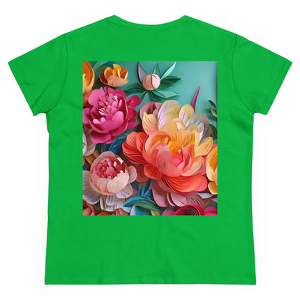 Peonies in Full Bloom Women's Midweight Cotton Tee