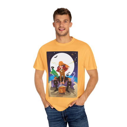 Moonlit Pirate Halloween Unisex Garment-Dyed T-shirt