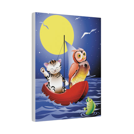 Embarking on a Moonlit Journey – Whimsical Owl and Pussy Cat Sailing Adventure