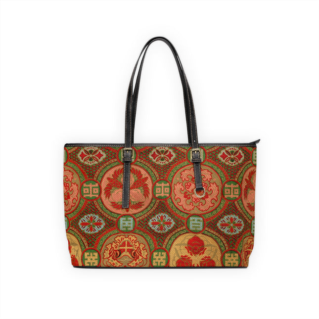 Japanese Fan Pattern by G.A. Audsley PU Leather Shoulder Bag
