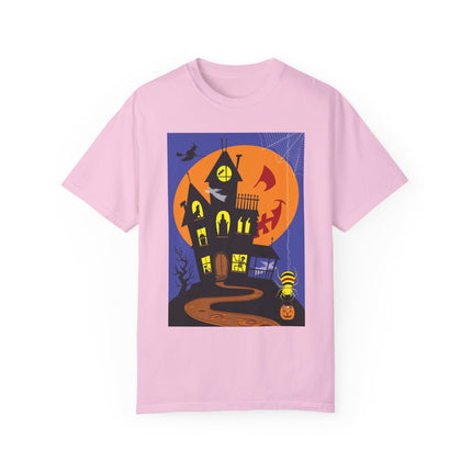Halloween Night at the Haunted House Unisex Garment-Dyed T-shirt