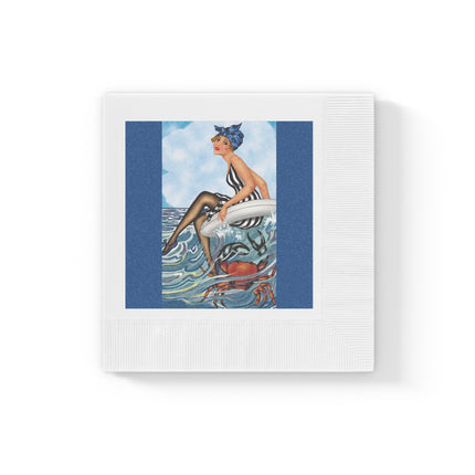 Playful Waves and Fashion Follies White Coined Napkins