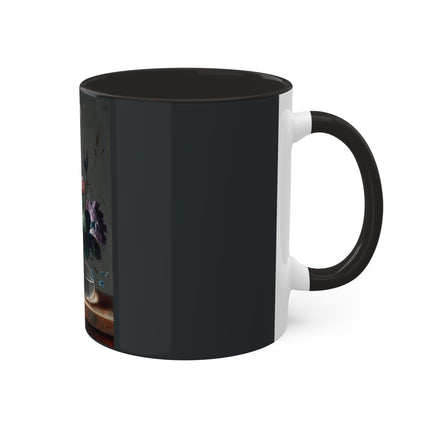Floral Still Life by Johann Baptist Drechsler Colorful Mugs, 11oz