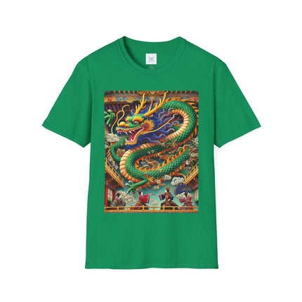 Tibetan Dragon Over Kabuki Duel Softstyle T-Shirt