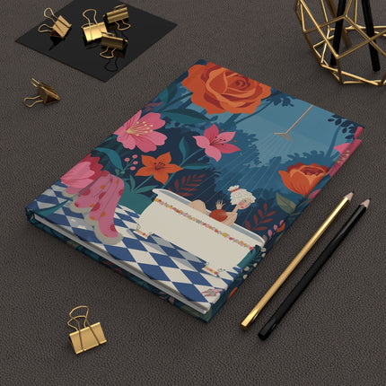 🛁🌺 The Lady Of The Enchanted Flower Bath Hardcover Journal – Art Deco Garden Whimsy