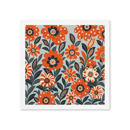 🌸🌄 The Twilight Peacock Blossom Garden Napkins – Art Deco Floral Elegance