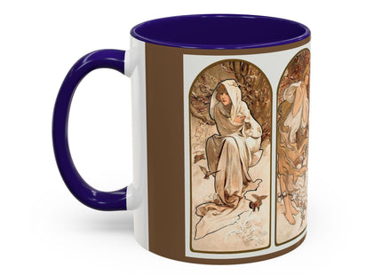 The Seasons by Alphonse Maria Mucha Colorful Mugs (11oz, 15oz)