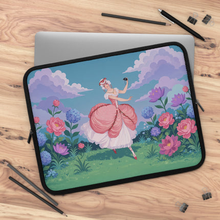 🌸🎭 The Rose Garden Masquerade Laptop Sleeve – Art Deco Floral Elegance