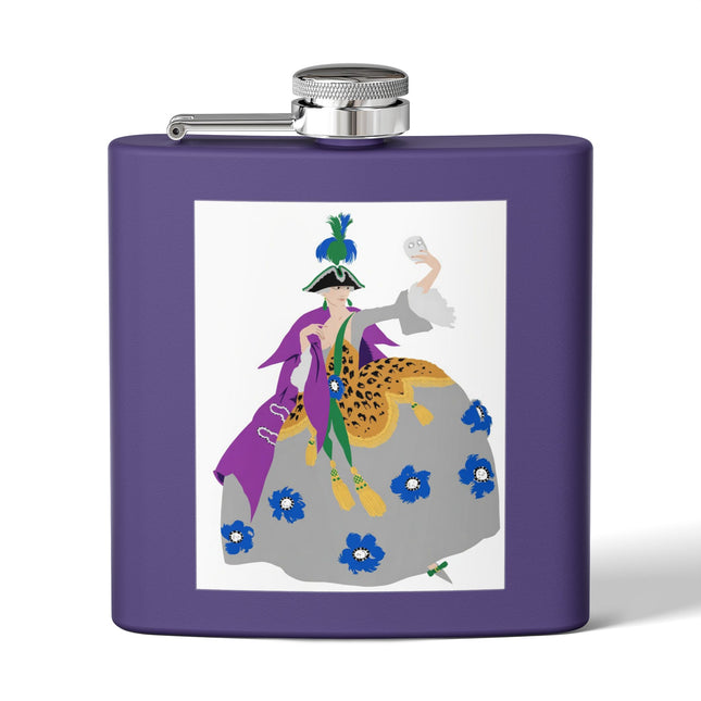 Masquerade Marquise Flask – Art Deco Glamour & Carnival Mystique