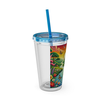 Sailor Kitten’s River Adventure Sunsplash Tumbler with Straw, 16oz