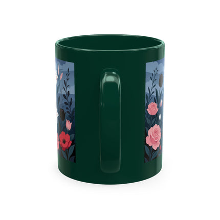 🌹🖤 The Lady Of The Midnight Rose Garden Ceramic Mug – Art Deco Floral Elegance