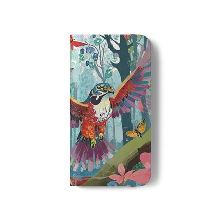 🦖🦋 Colorful Raptor Flip Case – Butterfly Wonder & Forest Adventure