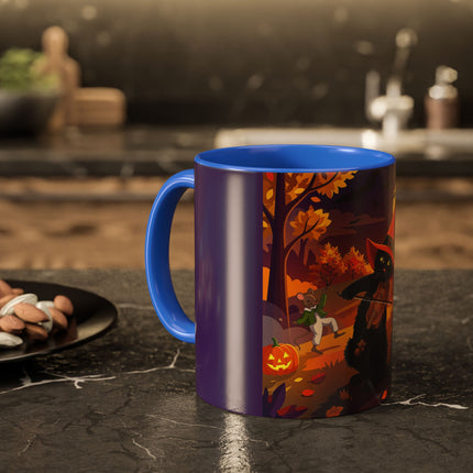 🐈‍⬛🎻 The Black Cat's Moonlit Melody Colorful Mug – Whimsical Halloween Music